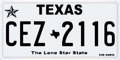 TX license plate CEZ2116