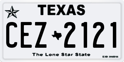 TX license plate CEZ2121