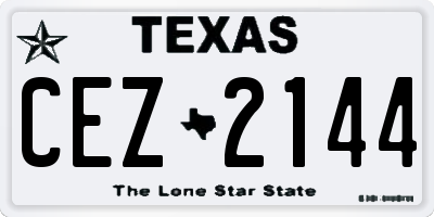 TX license plate CEZ2144