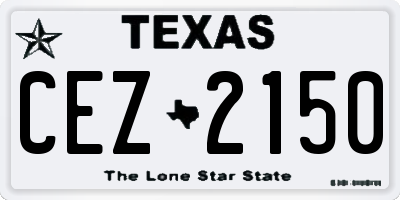 TX license plate CEZ2150