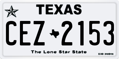 TX license plate CEZ2153