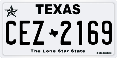 TX license plate CEZ2169