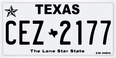 TX license plate CEZ2177
