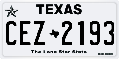 TX license plate CEZ2193