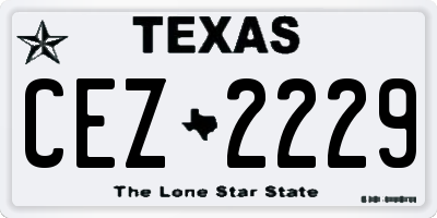 TX license plate CEZ2229