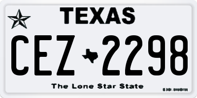 TX license plate CEZ2298