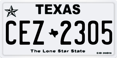 TX license plate CEZ2305