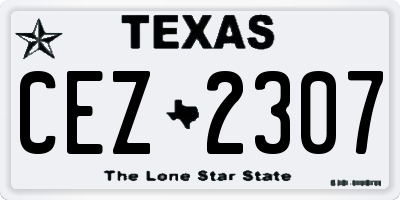 TX license plate CEZ2307