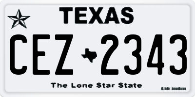 TX license plate CEZ2343
