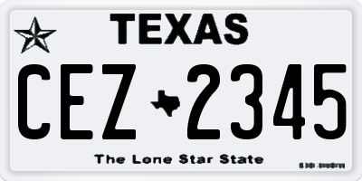 TX license plate CEZ2345