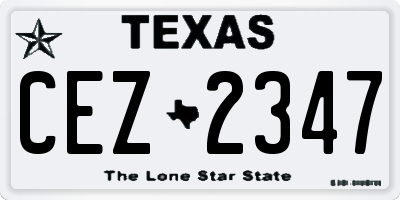 TX license plate CEZ2347