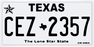 TX license plate CEZ2357
