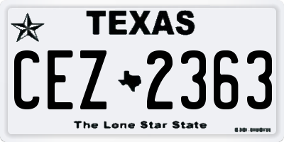 TX license plate CEZ2363