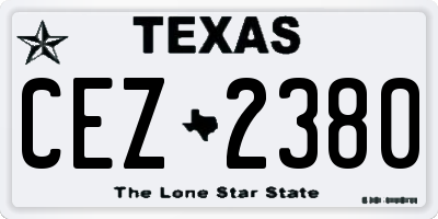 TX license plate CEZ2380