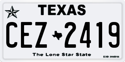 TX license plate CEZ2419