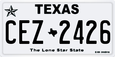 TX license plate CEZ2426
