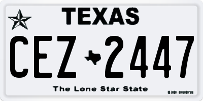 TX license plate CEZ2447