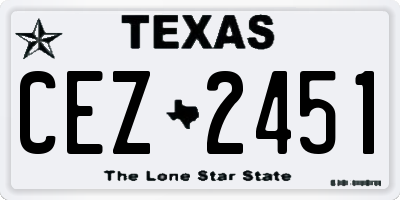 TX license plate CEZ2451