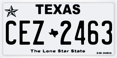 TX license plate CEZ2463