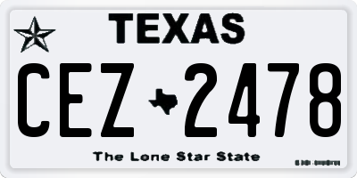 TX license plate CEZ2478