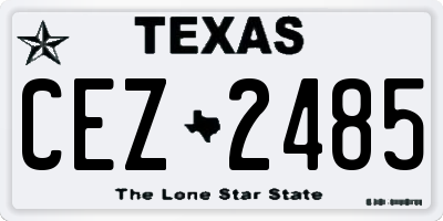 TX license plate CEZ2485