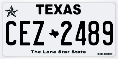 TX license plate CEZ2489