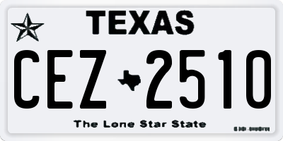 TX license plate CEZ2510