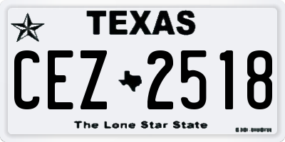 TX license plate CEZ2518