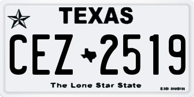 TX license plate CEZ2519