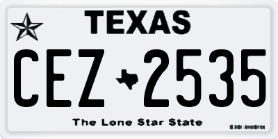 TX license plate CEZ2535