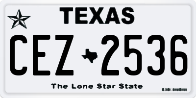 TX license plate CEZ2536