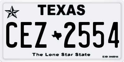 TX license plate CEZ2554