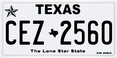 TX license plate CEZ2560