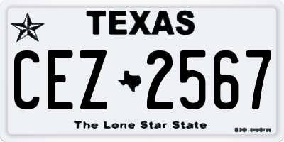 TX license plate CEZ2567
