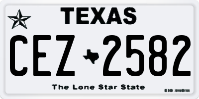 TX license plate CEZ2582
