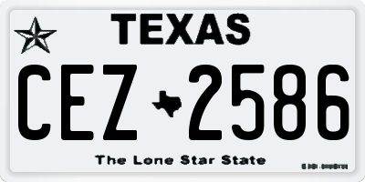 TX license plate CEZ2586