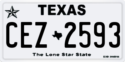 TX license plate CEZ2593
