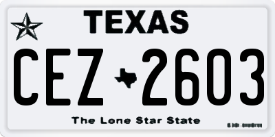 TX license plate CEZ2603