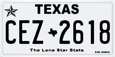 TX license plate CEZ2618