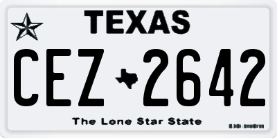 TX license plate CEZ2642