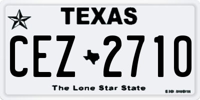 TX license plate CEZ2710