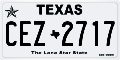 TX license plate CEZ2717