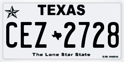 TX license plate CEZ2728