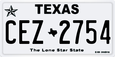TX license plate CEZ2754
