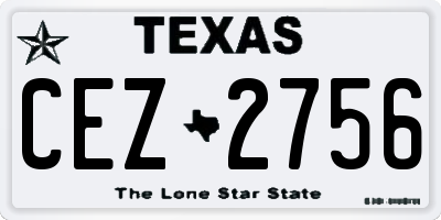 TX license plate CEZ2756