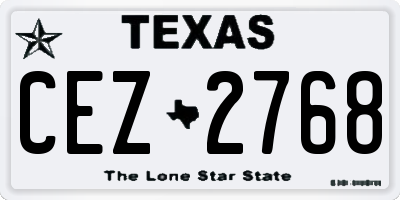 TX license plate CEZ2768
