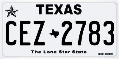 TX license plate CEZ2783