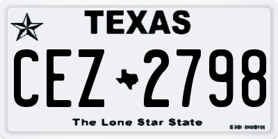 TX license plate CEZ2798