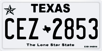 TX license plate CEZ2853
