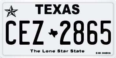 TX license plate CEZ2865